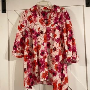 Jones New York linen blend women blouse size M